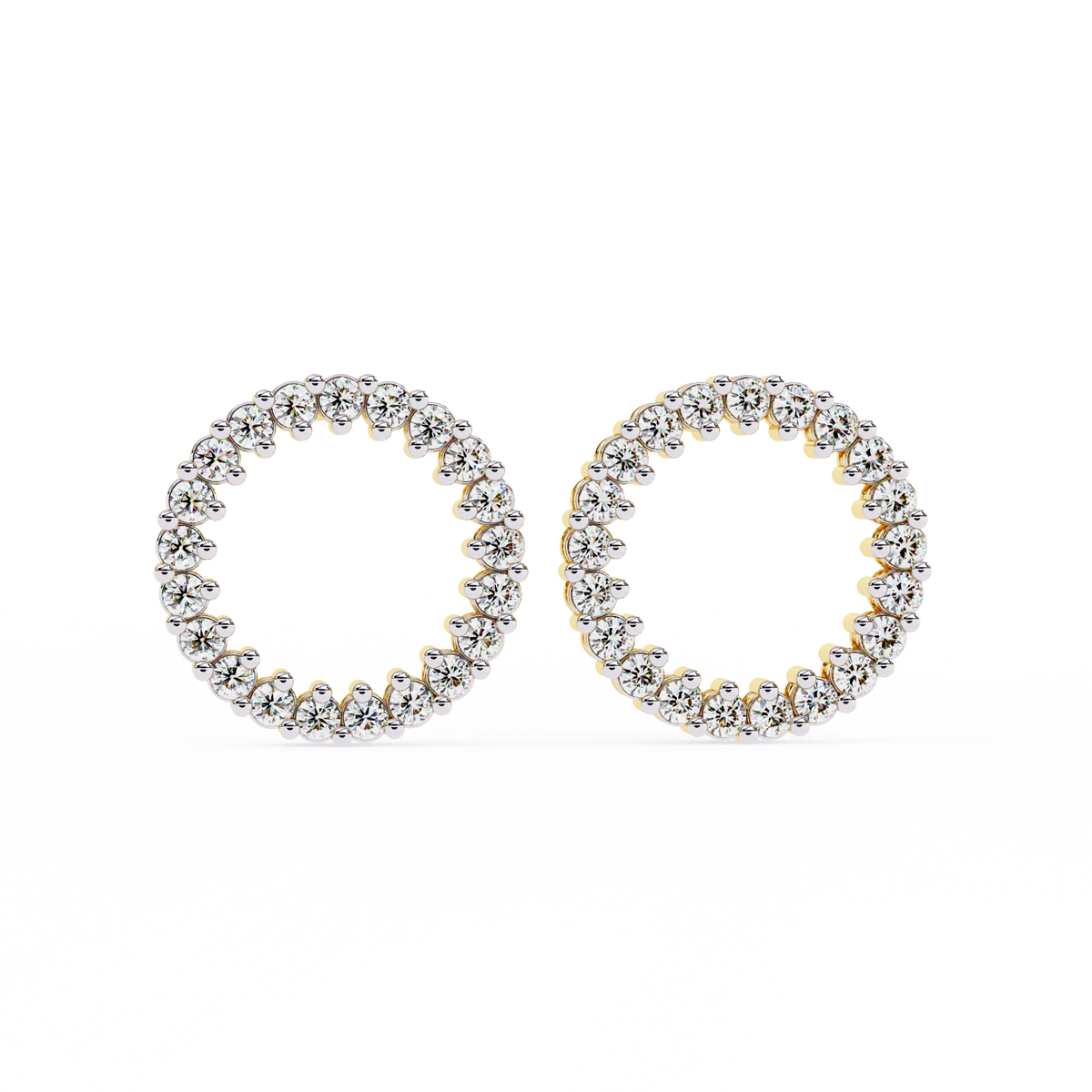 Round Cut Lab Grown Diamond Circle Shape Antique Delicate Prong Set Bridesmaid Stud Earring Gift For Women's - HIGHCARAT DIAMONDS