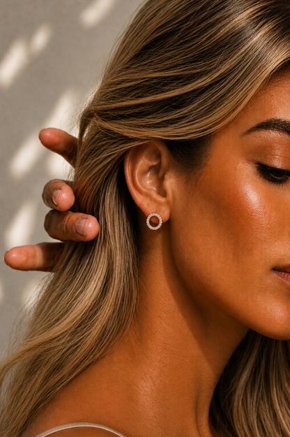 Round Cut Lab Grown Diamond Circle Shape Antique Delicate Prong Set Bridesmaid Stud Earring Gift For Women's - HIGHCARAT DIAMONDS