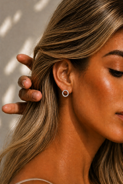 Round Cut Lab Grown Diamond Circle Shape Antique Delicate Prong Set Bridesmaid Stud Earring Gift For Women's - HIGHCARAT DIAMONDS