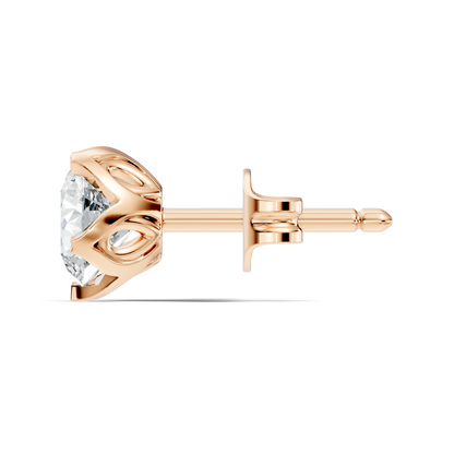 Round Shape 10k Solid Gold Stunning Affordable Vintage labgrown Diamond Earrings For Her - HIGHCARAT DIAMONDS