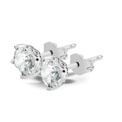 Round Shape 10k Solid Gold Stunning Affordable Vintage labgrown Diamond Earrings For Her - HIGHCARAT DIAMONDS