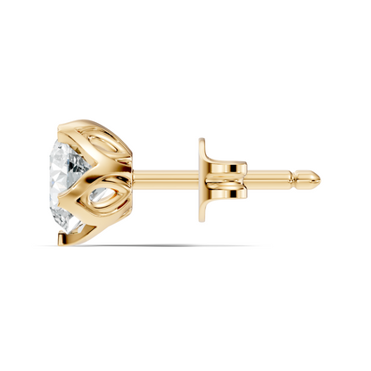 Round Shape 10k Solid Gold Stunning Affordable Vintage labgrown Diamond Earrings For Her - HIGHCARAT DIAMONDS