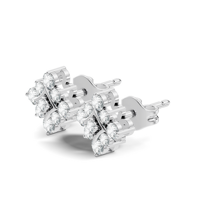 Round Shape Shinning Elegance 18k Solid Rose Gold Lab Grown & Natural Diamond Earrings For Her - HIGHCARAT DIAMONDS