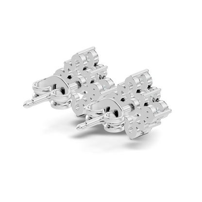 Round Shape Shinning Elegance 18k Solid Rose Gold Lab Grown & Natural Diamond Earrings For Her - HIGHCARAT DIAMONDS