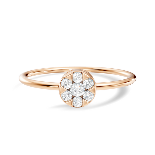 Round Cut Lab-Grown Diamond Cluster Promise Ring - HIGHCARAT DIAMONDS