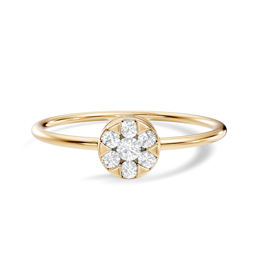 Round Cut Lab-Grown Diamond Cluster Promise Ring - HIGHCARAT DIAMONDS