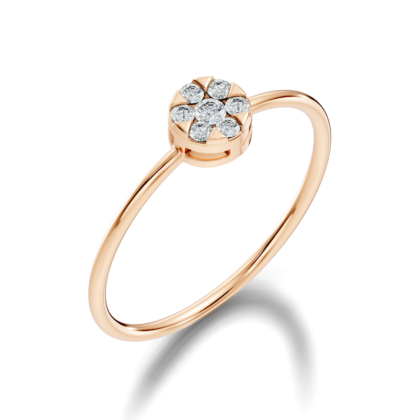 Round Cut Lab-Grown Diamond Cluster Promise Ring