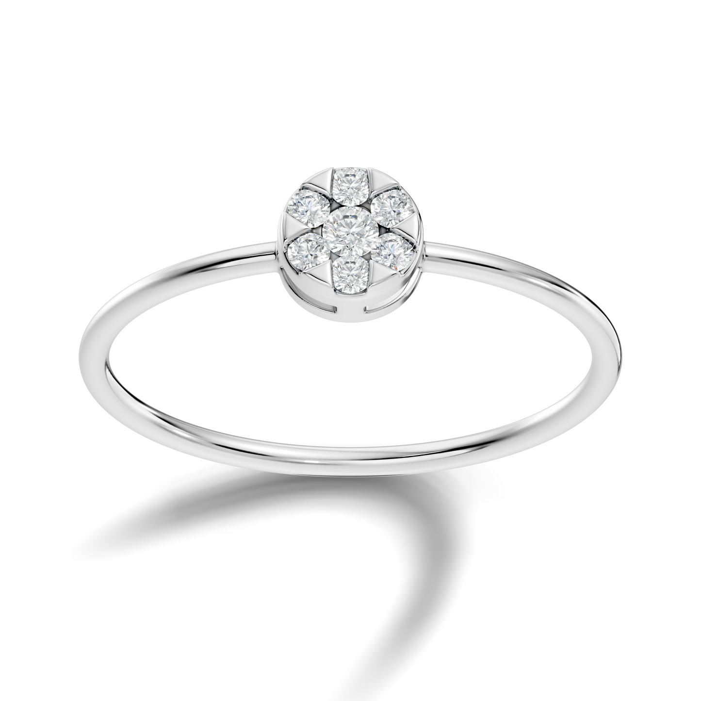 Round Cut Lab-Grown Diamond Cluster Promise Ring