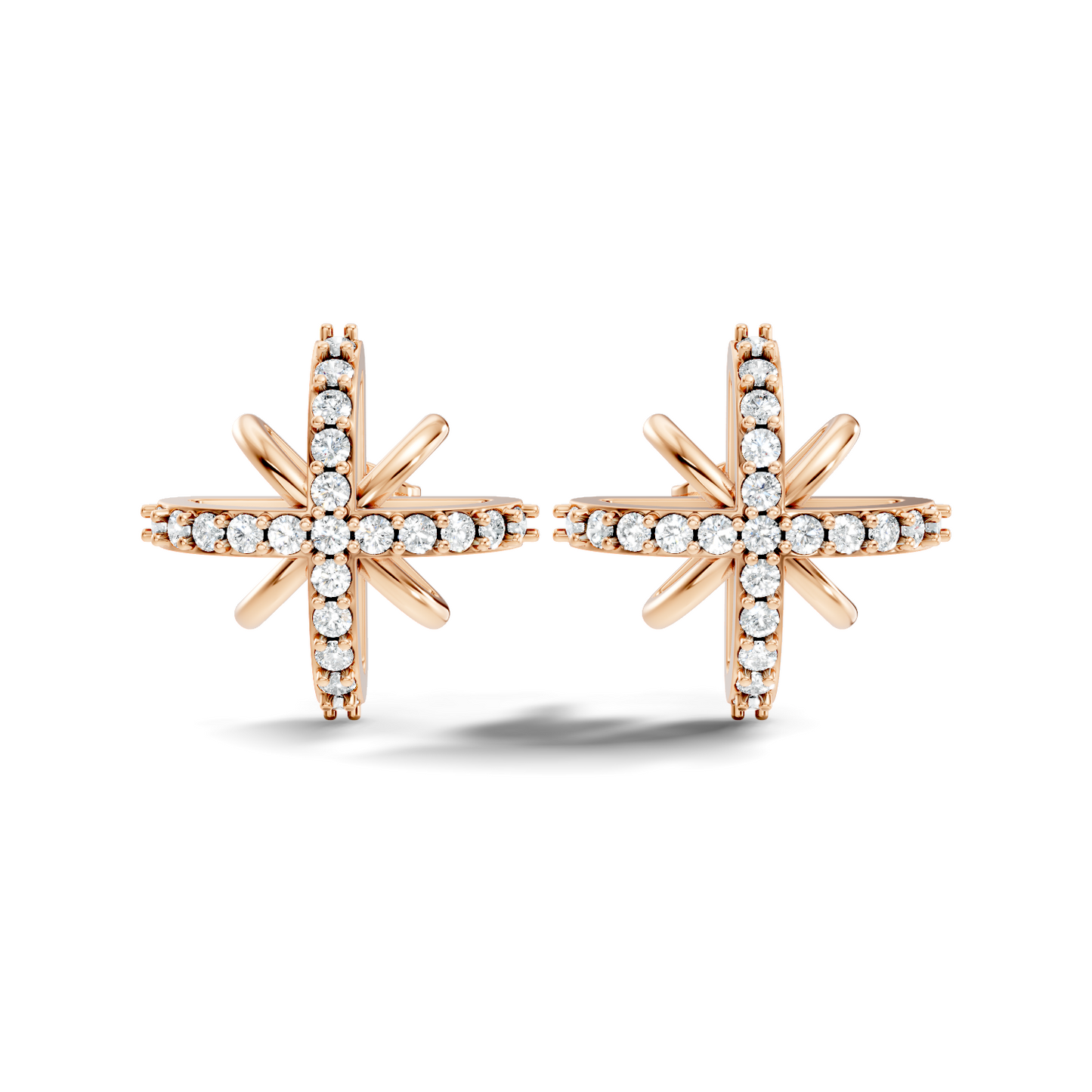 Round Shape Lab Grown & Natural Diamond Sinning Fabulous Unique Stud Diamond Earrings - HIGHCARAT DIAMONDS