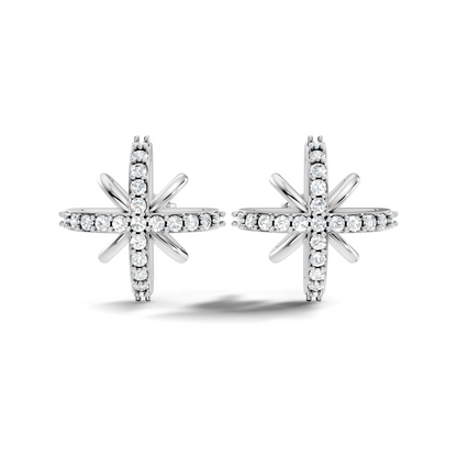 Round Shape Lab Grown & Natural Diamond Sinning Fabulous Unique Stud Diamond Earrings - HIGHCARAT DIAMONDS