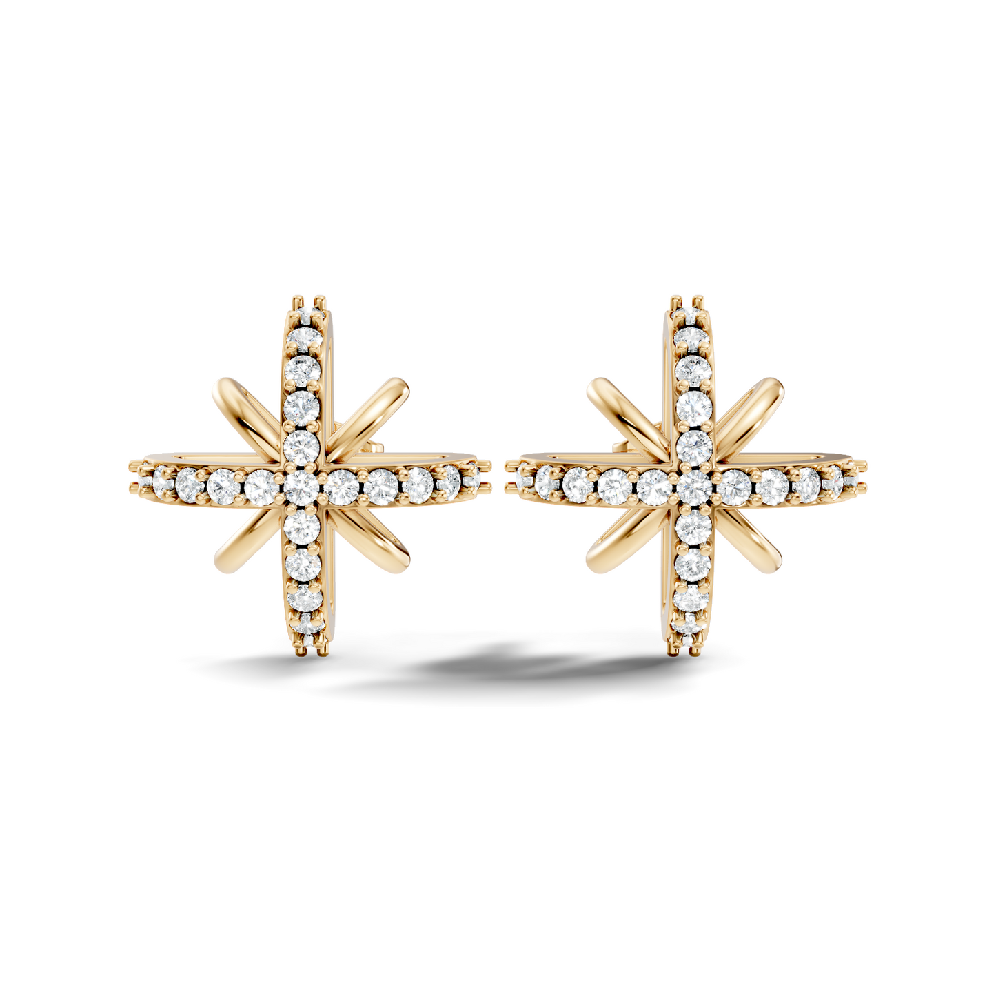 Round Shape Lab Grown & Natural Diamond Sinning Fabulous Unique Stud Diamond Earrings - HIGHCARAT DIAMONDS
