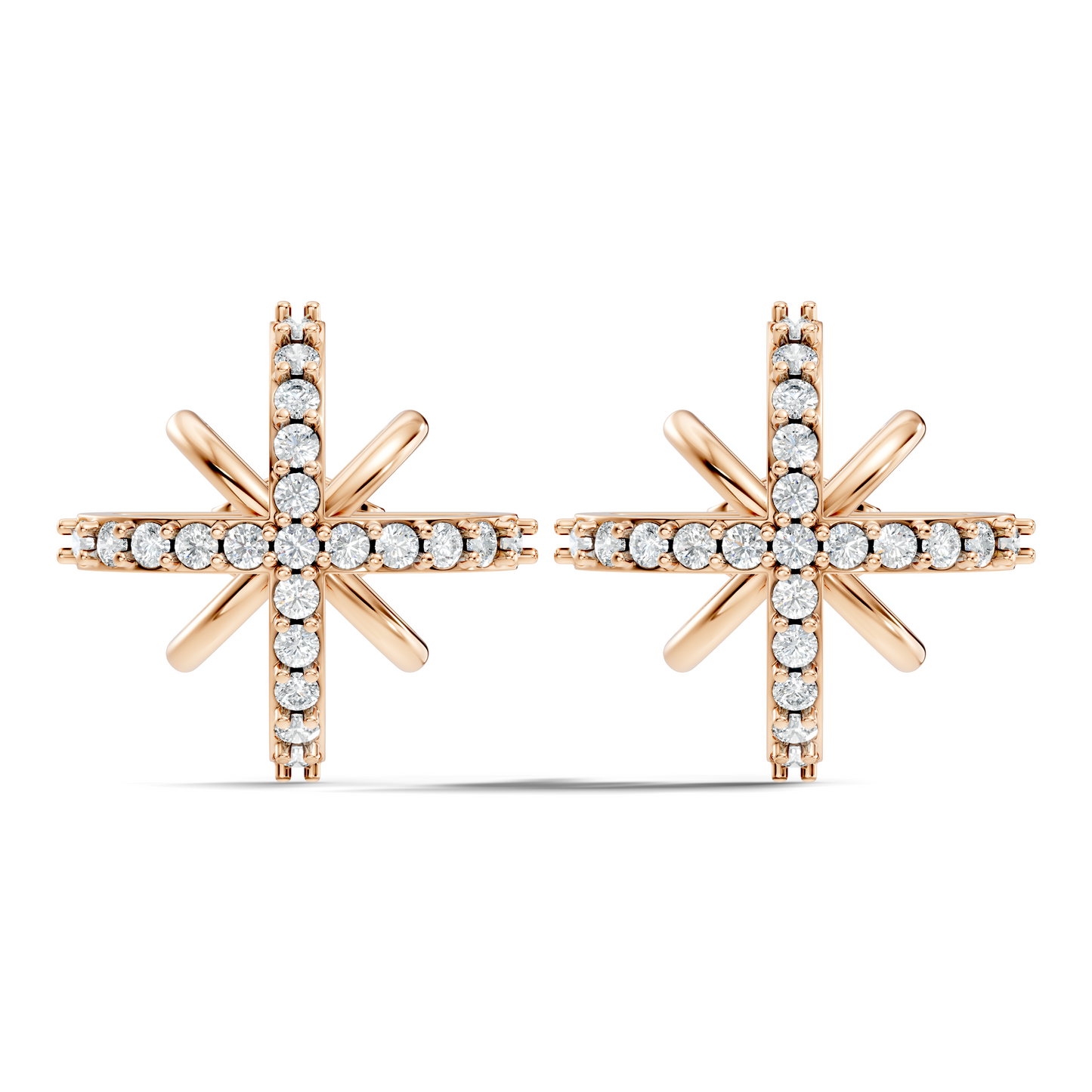Round Shape Lab Grown & Natural Diamond Sinning Fabulous Unique Stud Diamond Earrings - HIGHCARAT DIAMONDS