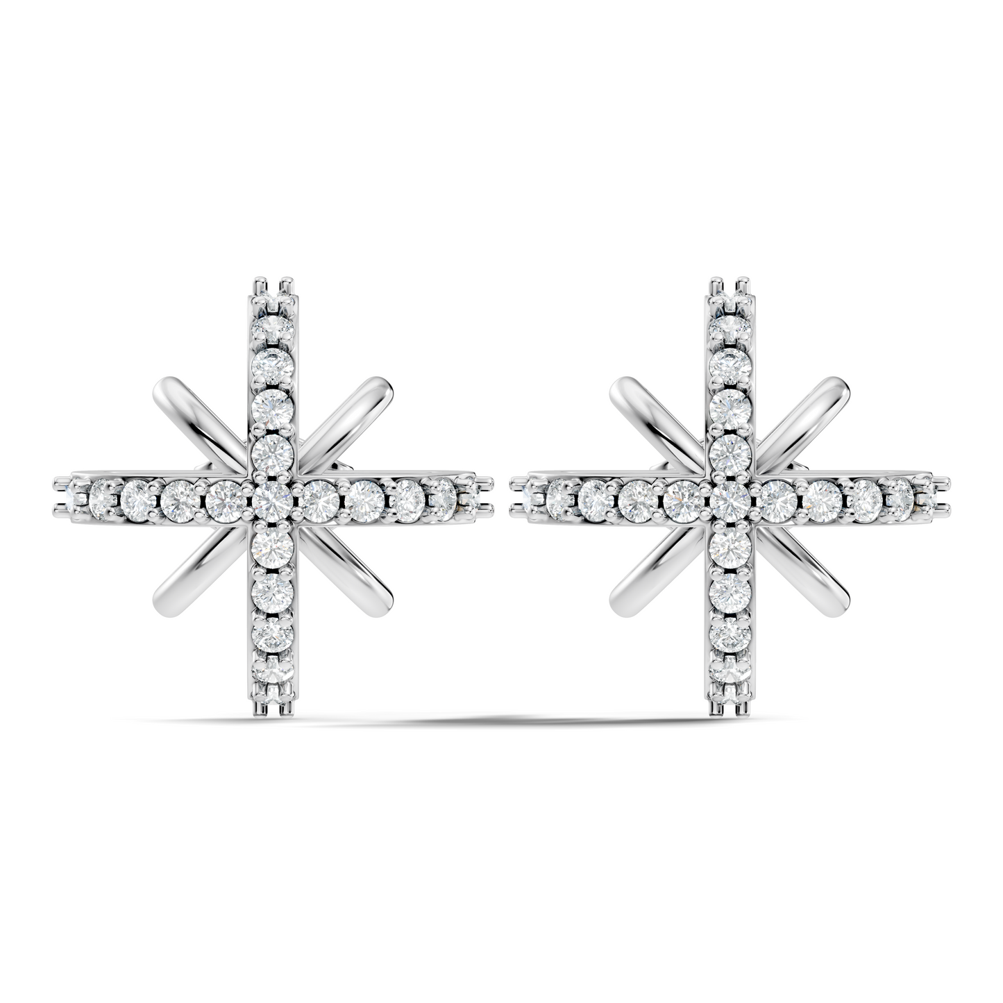 Round Shape Lab Grown & Natural Diamond Sinning Fabulous Unique Stud Diamond Earrings - HIGHCARAT DIAMONDS