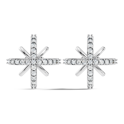 Round Shape Lab Grown & Natural Diamond Sinning Fabulous Unique Stud Diamond Earrings - HIGHCARAT DIAMONDS