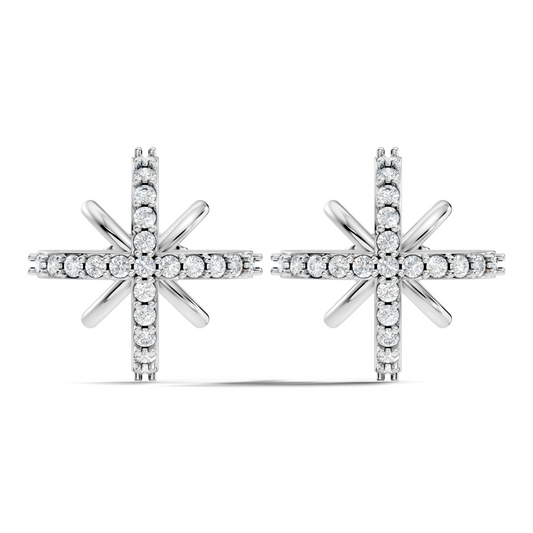 Round Shape Lab Grown & Natural Diamond Sinning Fabulous Unique Stud Diamond Earrings - HIGHCARAT DIAMONDS