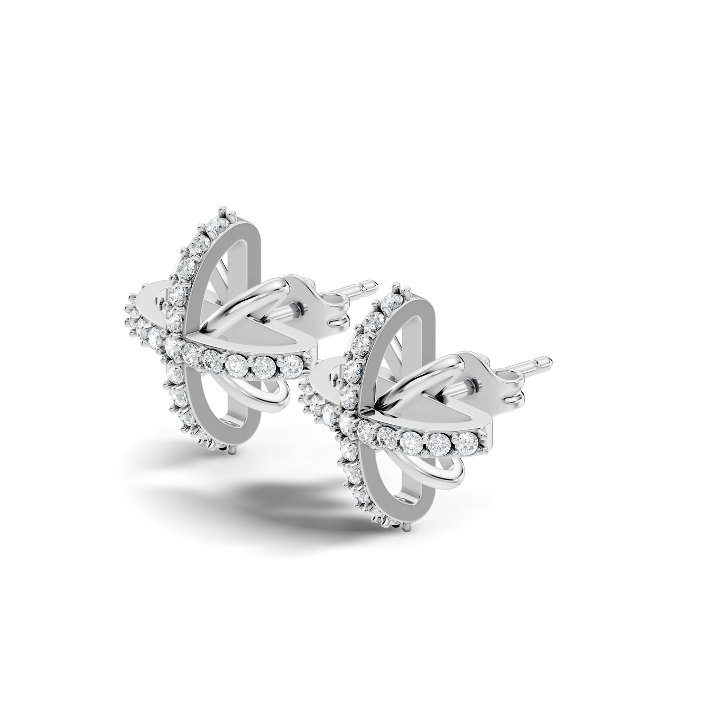 Round Shape Lab Grown & Natural Diamond Sinning Fabulous Unique Stud Diamond Earrings - HIGHCARAT DIAMONDS
