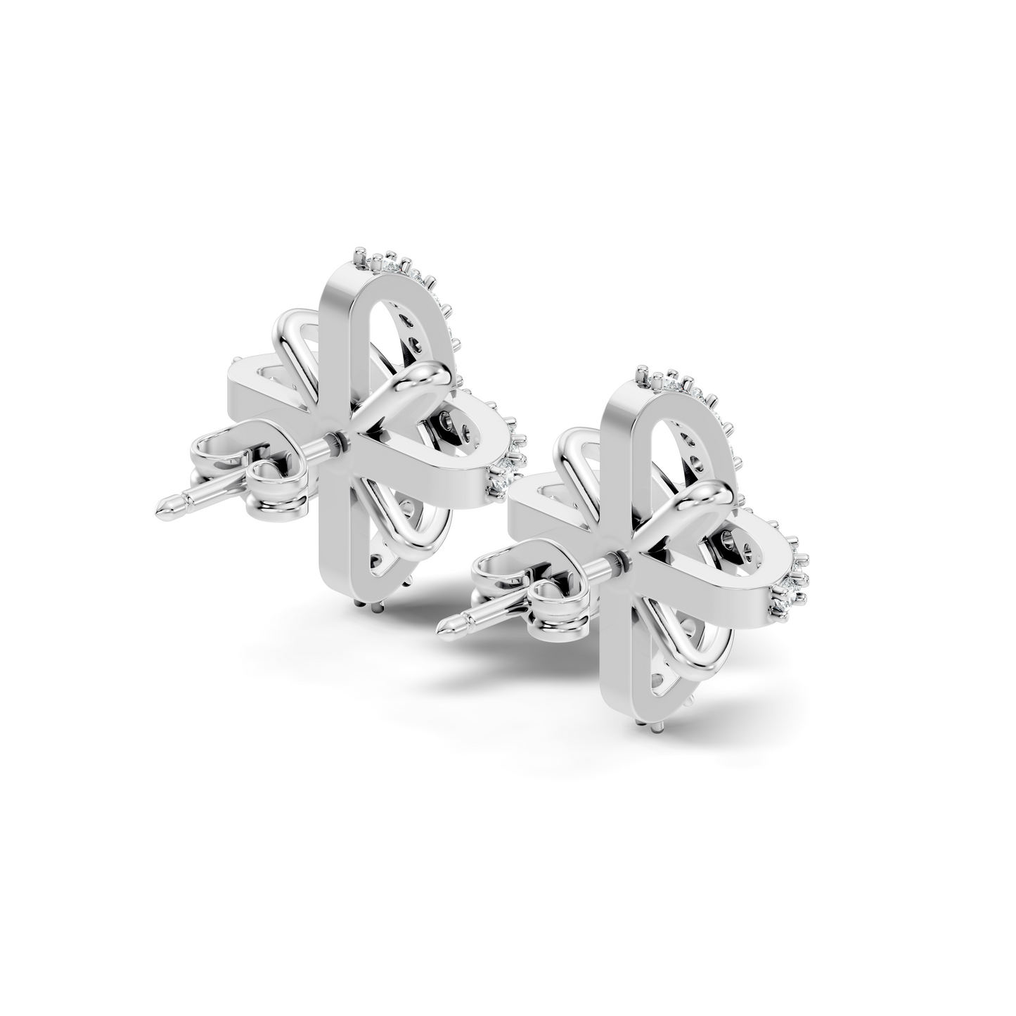 Round Shape Lab Grown & Natural Diamond Sinning Fabulous Unique Stud Diamond Earrings - HIGHCARAT DIAMONDS