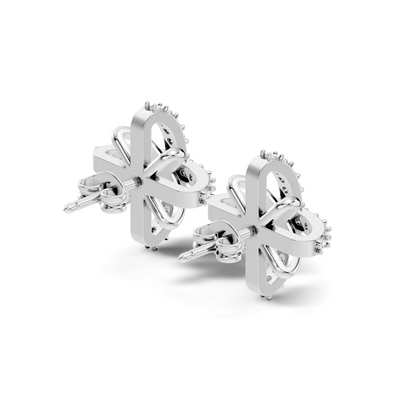 Round Shape Lab Grown & Natural Diamond Sinning Fabulous Unique Stud Diamond Earrings - HIGHCARAT DIAMONDS