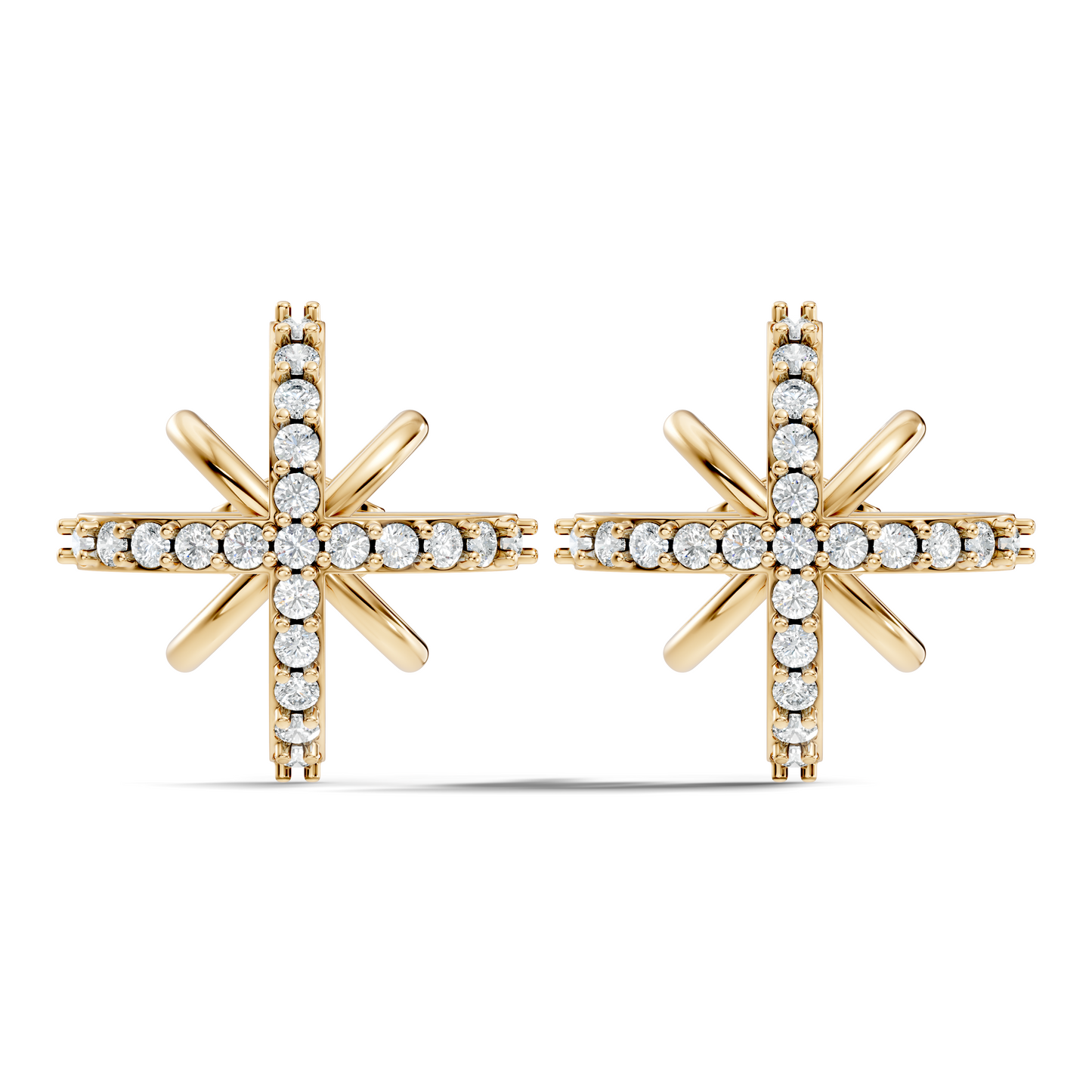Round Shape Lab Grown & Natural Diamond Sinning Fabulous Unique Stud Diamond Earrings - HIGHCARAT DIAMONDS