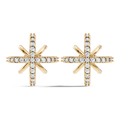 Round Shape Lab Grown & Natural Diamond Sinning Fabulous Unique Stud Diamond Earrings - HIGHCARAT DIAMONDS