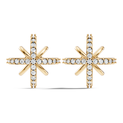 Round Shape Lab Grown & Natural Diamond Sinning Fabulous Unique Stud Diamond Earrings - HIGHCARAT DIAMONDS