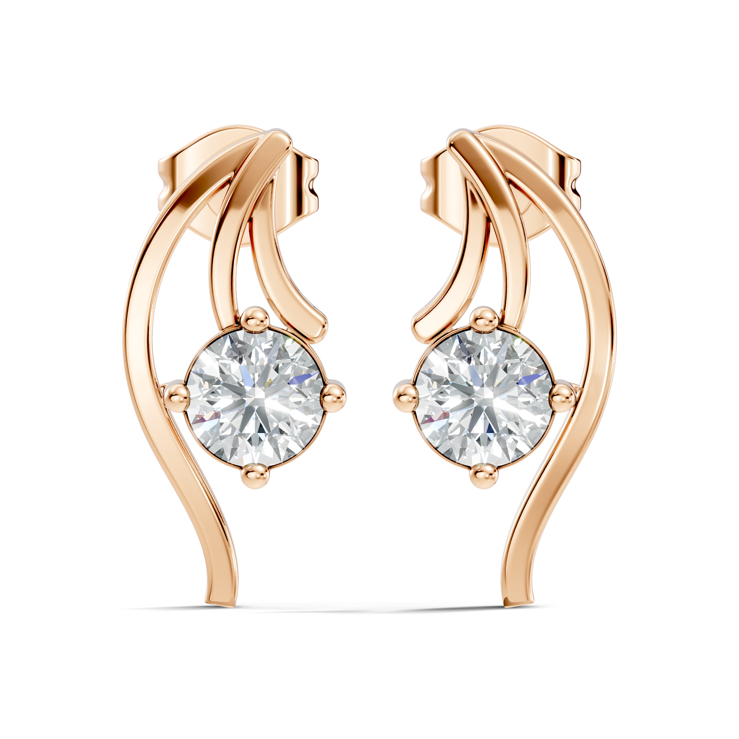 Elegant 0.60 Ct Lab-Grown Sparkling Round Diamond Studs In 14K White Gold Setting - HIGHCARAT DIAMONDS
