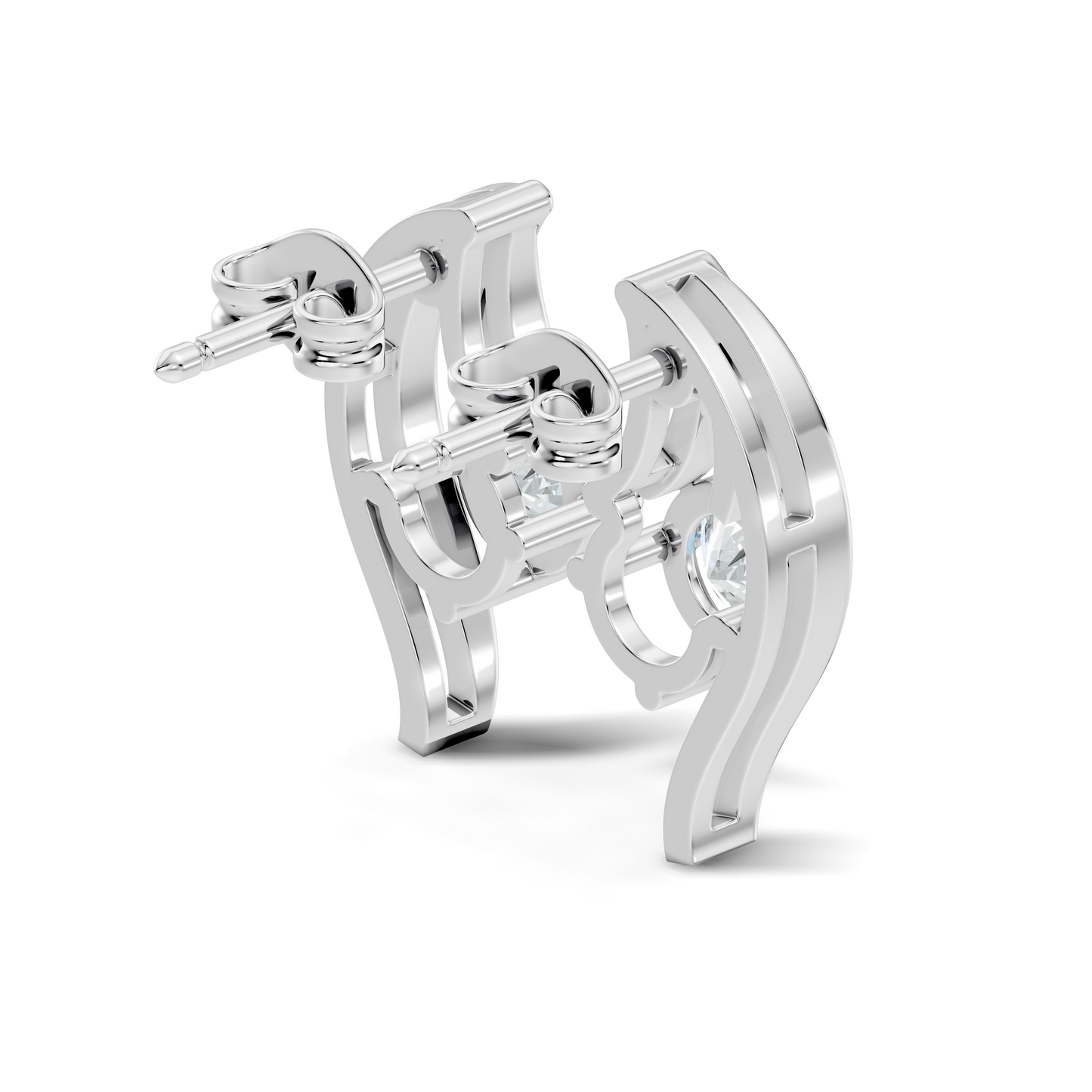 Elegant 0.60 Ct Lab-Grown Sparkling Round Diamond Studs In 14K White Gold Setting - HIGHCARAT DIAMONDS
