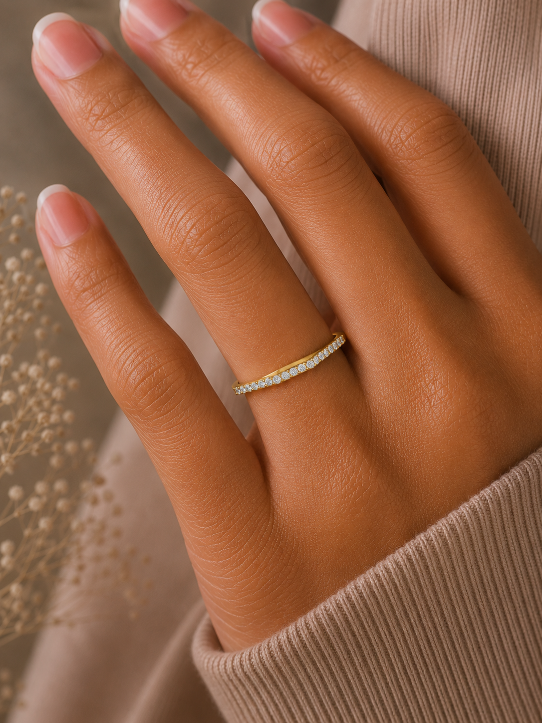 Round Cut Lab Grown Diamond Curved Wedding Band - HIGHCARAT DIAMONDS
