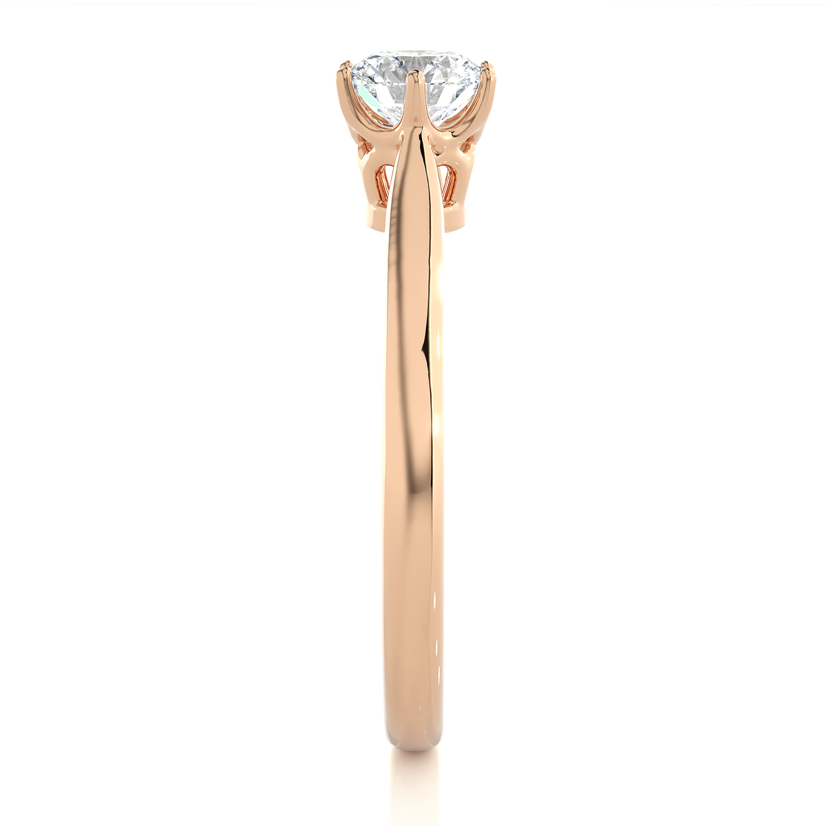 Round shape diamond ring with classic engagement setting