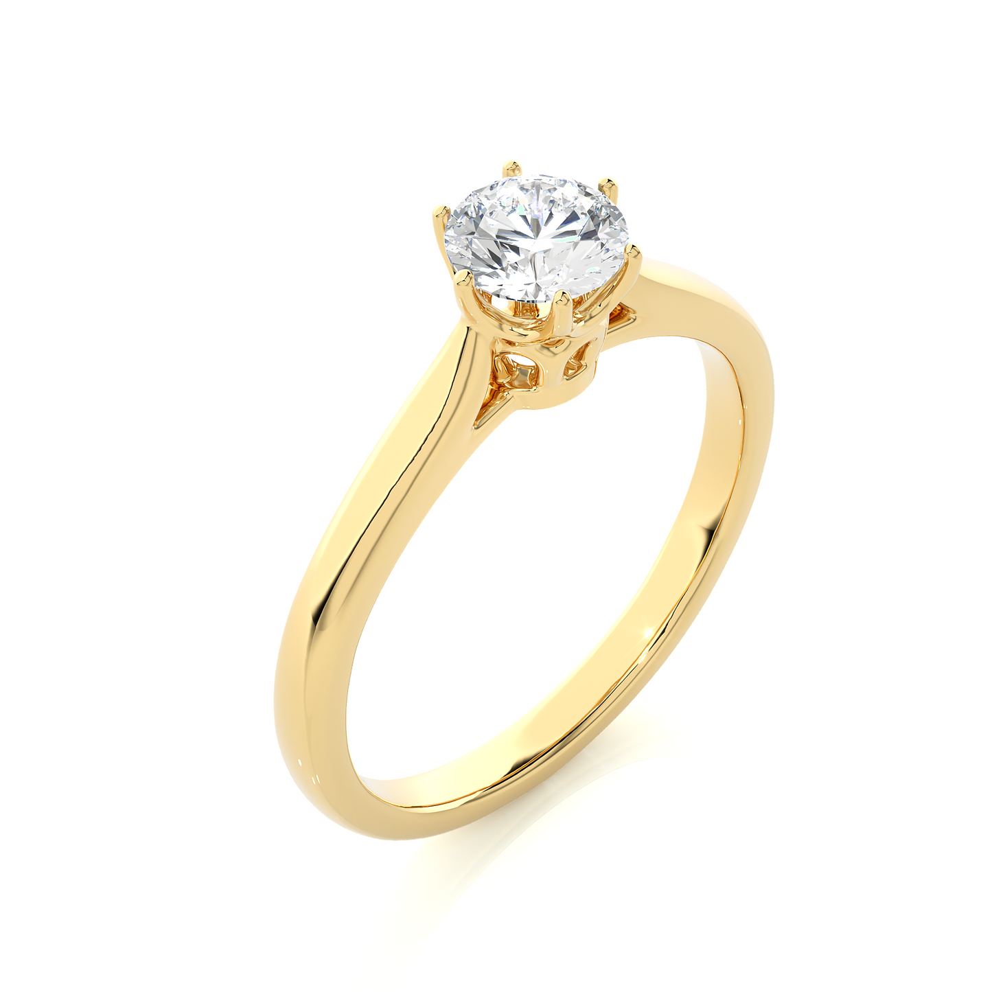 Round Cut Lab Grown Diamond Engagement Ring - HIGHCARAT DIAMONDS