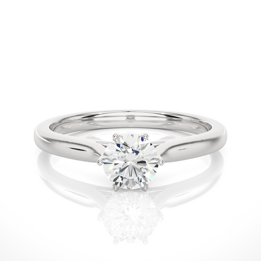 Engagement Ring featuring round cut lab grown diamond center stone
