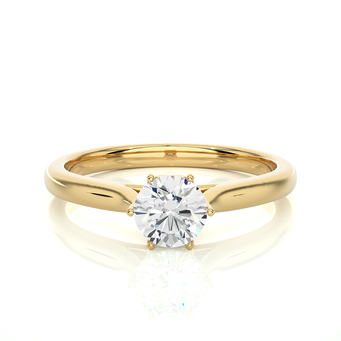 Round Cut Lab Grown Diamond Engagement Ring - HIGHCARAT DIAMONDS