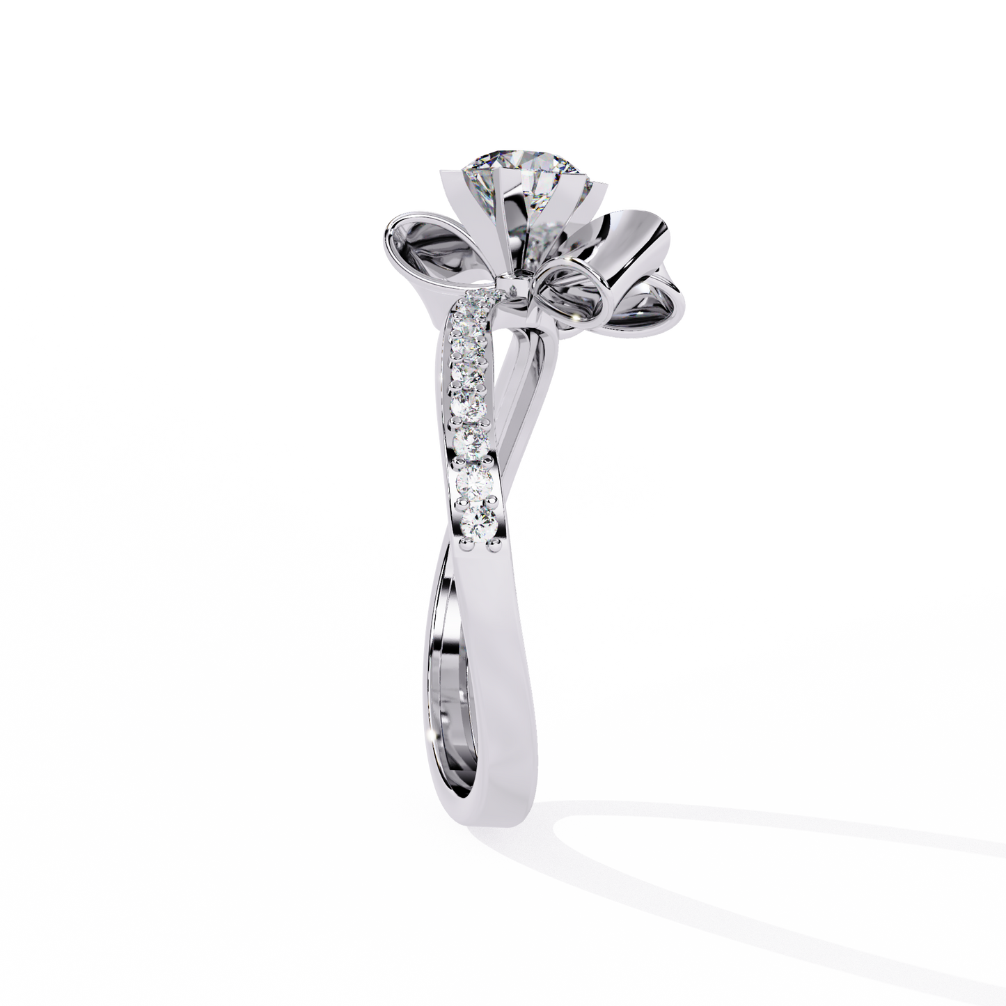 Luxury statement ring with abstract flower petal design