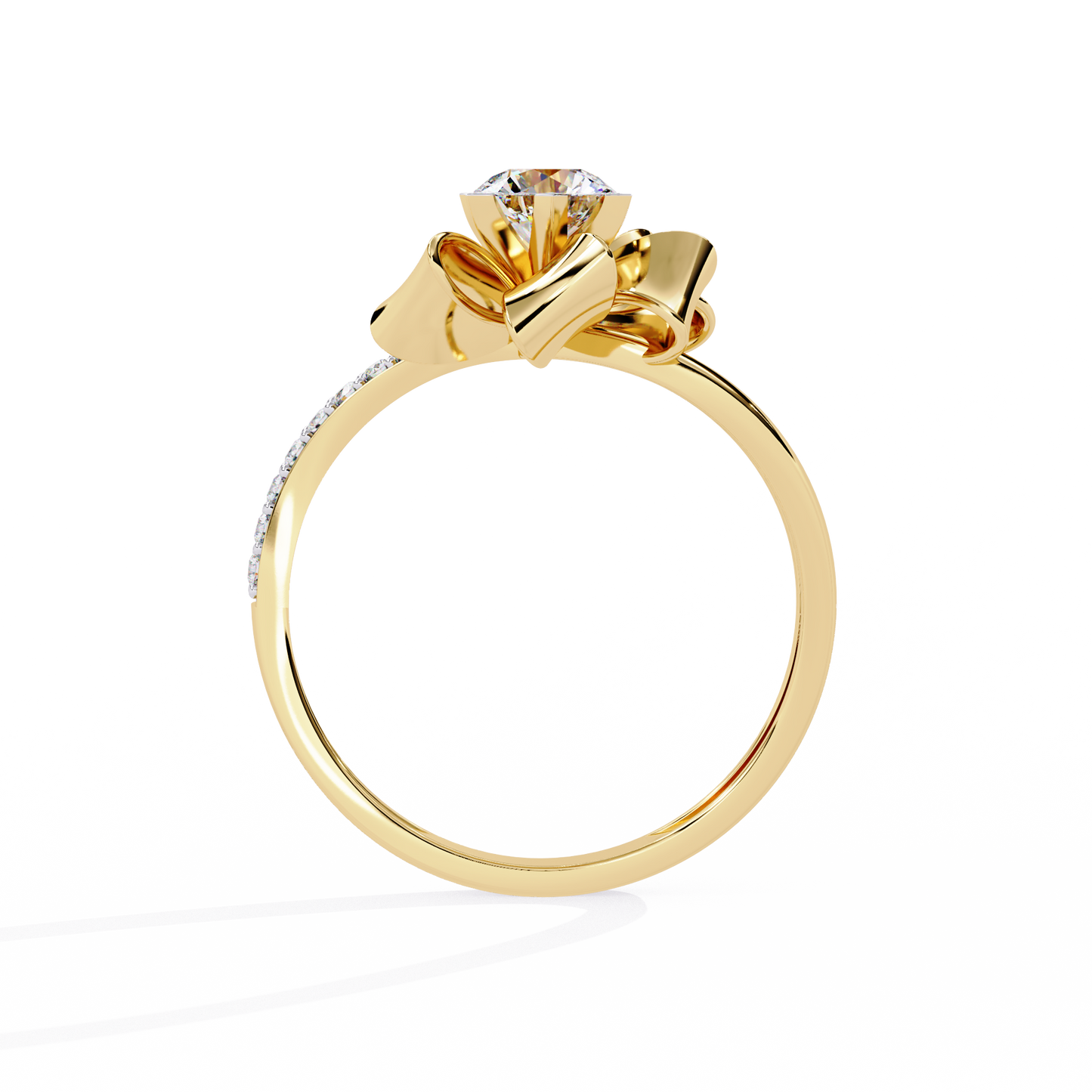 Round Cut Top Grade Lab Grown Diamond 18k Solid White Gold Art Deco Stunning Promise Ring Gift For Her - HIGHCARAT DIAMONDS