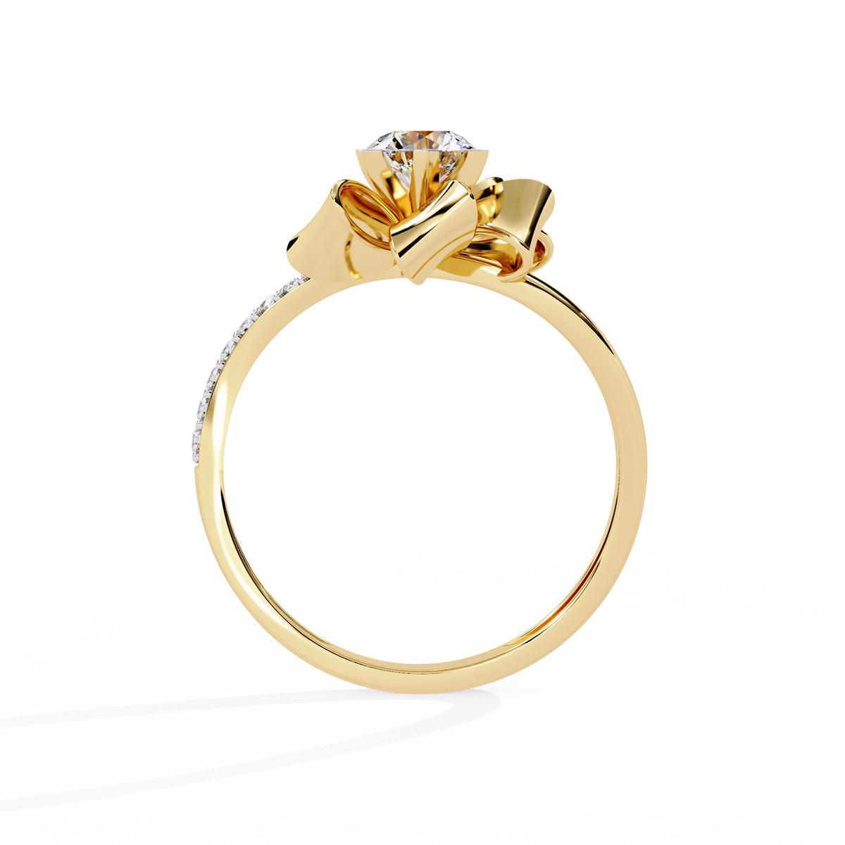 Round Cut Top Grade Lab Grown Diamond 18k Solid White Gold Art Deco Stunning Promise Ring Gift For Her - HIGHCARAT DIAMONDS