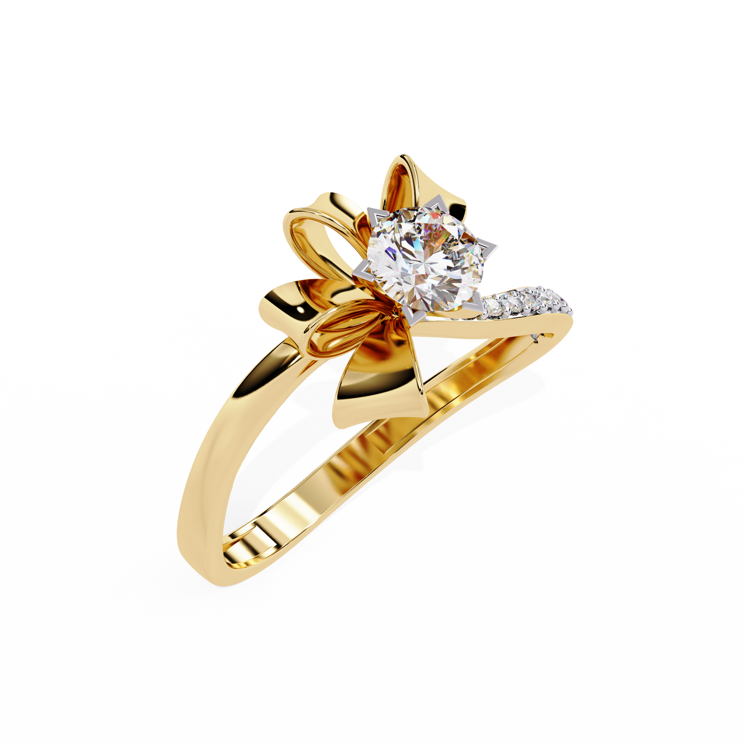 Round Cut Top Grade Lab Grown Diamond 18k Solid White Gold Art Deco Stunning Promise Ring Gift For Her - HIGHCARAT DIAMONDS
