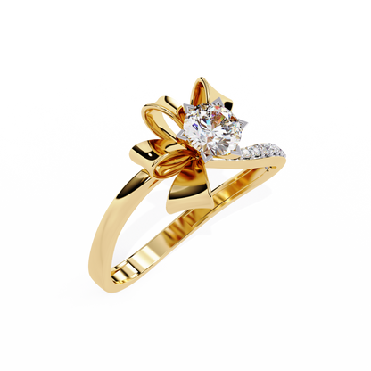 Round Cut Top Grade Lab Grown Diamond 18k Solid White Gold Art Deco Stunning Promise Ring Gift For Her - HIGHCARAT DIAMONDS