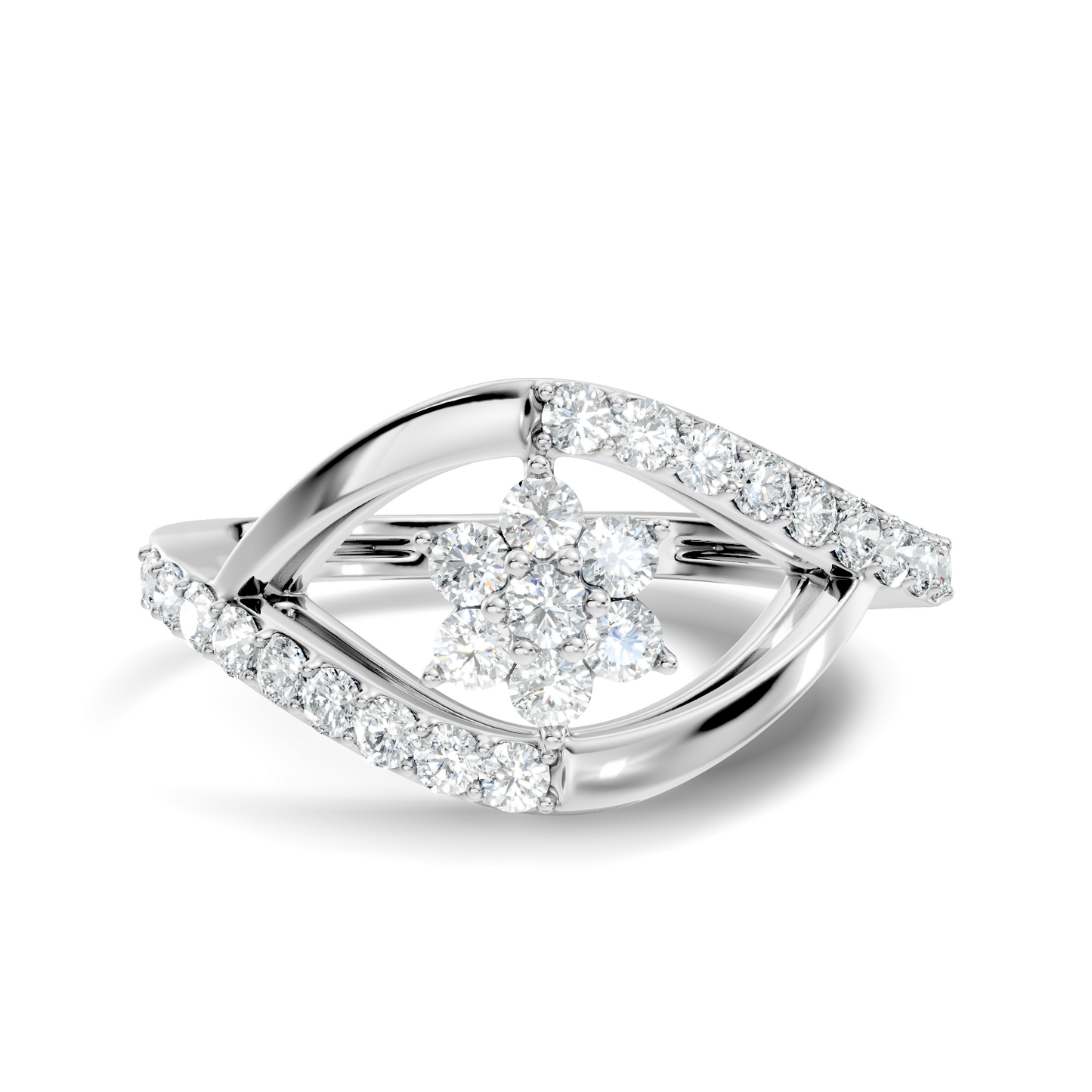 Round Cut Top-Grade Diamond Unique Flower Shape Dainty Prong Set Engagement Ring For Women's - HIGHCARAT DIAMONDS
