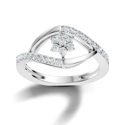 Round Cut Top-Grade Diamond Unique Flower Shape Dainty Prong Set Engagement Ring For Women's - HIGHCARAT DIAMONDS