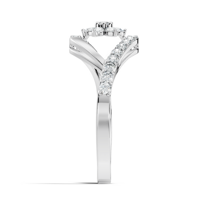 Round Cut Top-Grade Diamond Unique Flower Shape Dainty Prong Set Engagement Ring For Women's - HIGHCARAT DIAMONDS