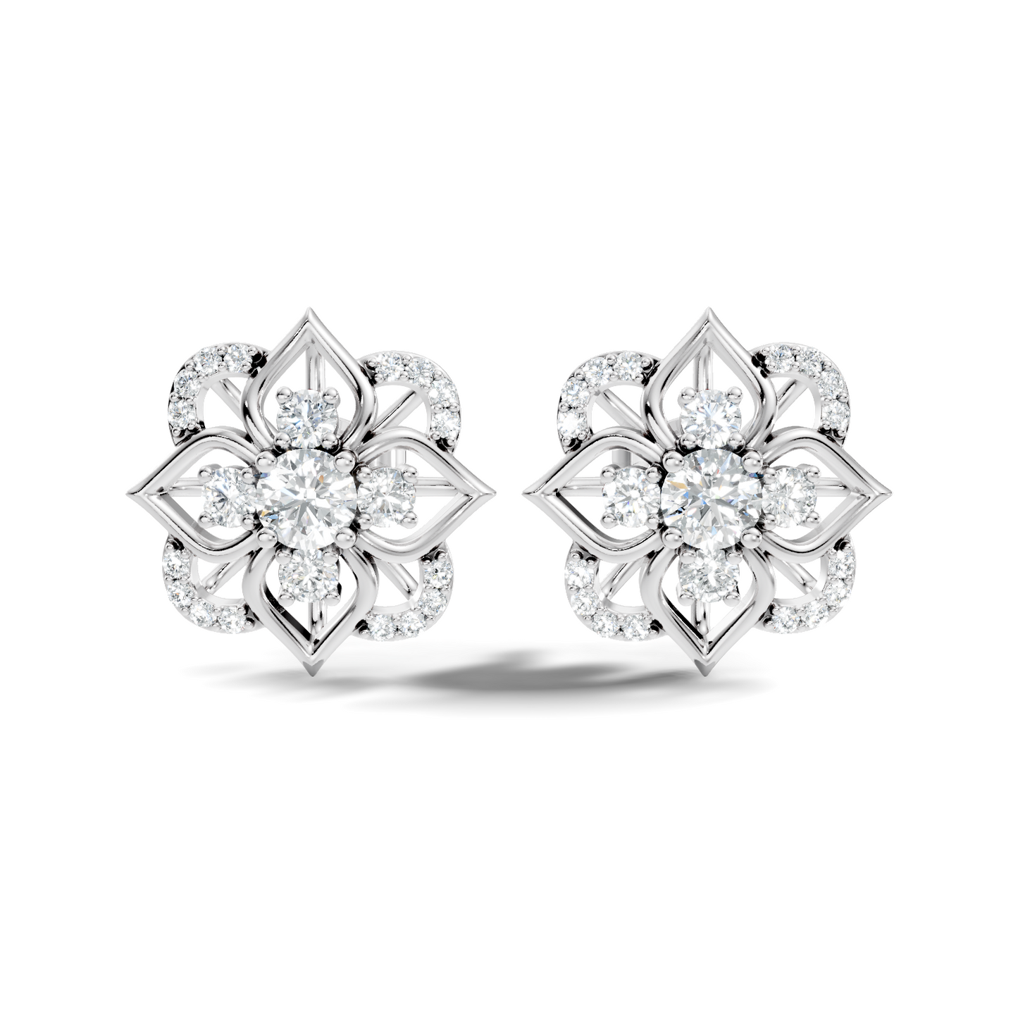 Round Shape Labgrown Diamond Stud Earring For Her In 14K Solid Rose Gold - HIGHCARAT DIAMONDS