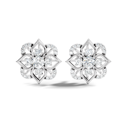 Round Shape Labgrown Diamond Stud Earring For Her In 14K Solid Rose Gold - HIGHCARAT DIAMONDS