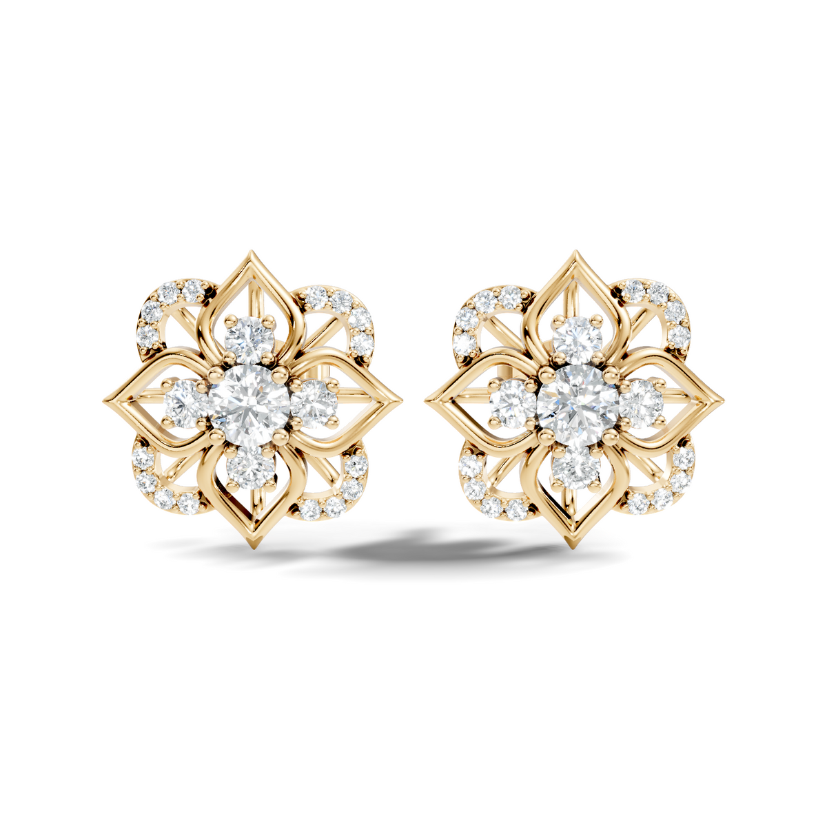 Round Shape Labgrown Diamond Stud Earring For Her In 14K Solid Rose Gold - HIGHCARAT DIAMONDS