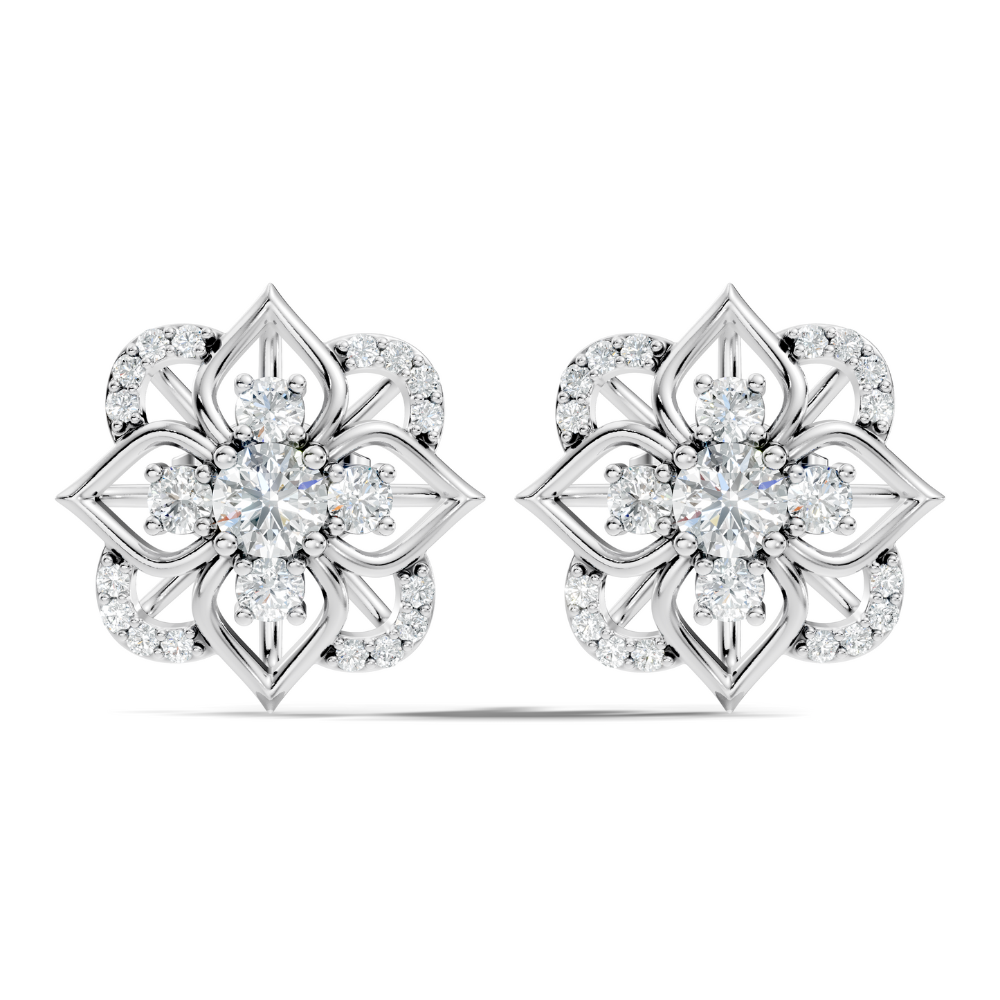Round Shape Labgrown Diamond Stud Earring For Her In 14K Solid Rose Gold - HIGHCARAT DIAMONDS