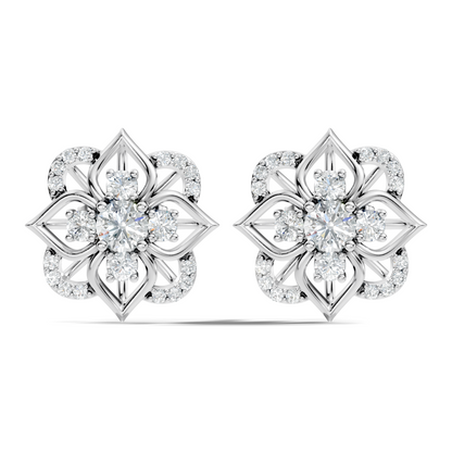 Round Shape Labgrown Diamond Stud Earring For Her In 14K Solid Rose Gold - HIGHCARAT DIAMONDS
