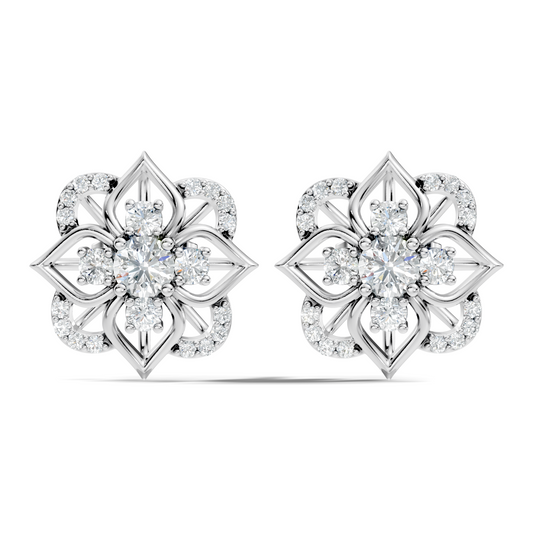 Round Shape Labgrown Diamond Stud Earring For Her In 14K Solid Rose Gold - HIGHCARAT DIAMONDS