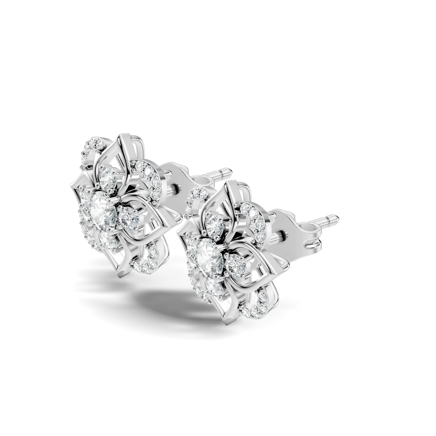 Round Shape Labgrown Diamond Stud Earring For Her In 14K Solid Rose Gold - HIGHCARAT DIAMONDS