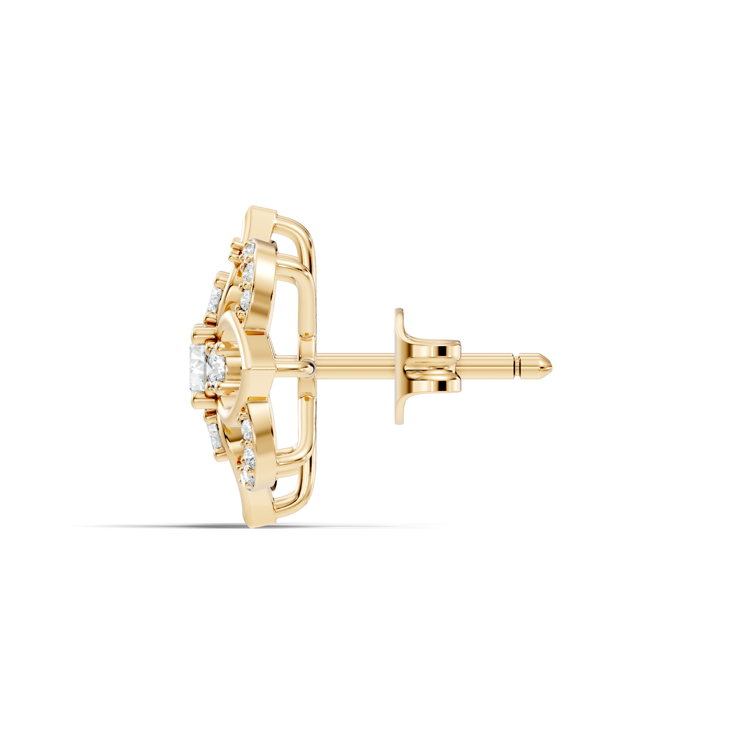 Round Shape Labgrown Diamond Stud Earring For Her In 14K Solid Rose Gold - HIGHCARAT DIAMONDS