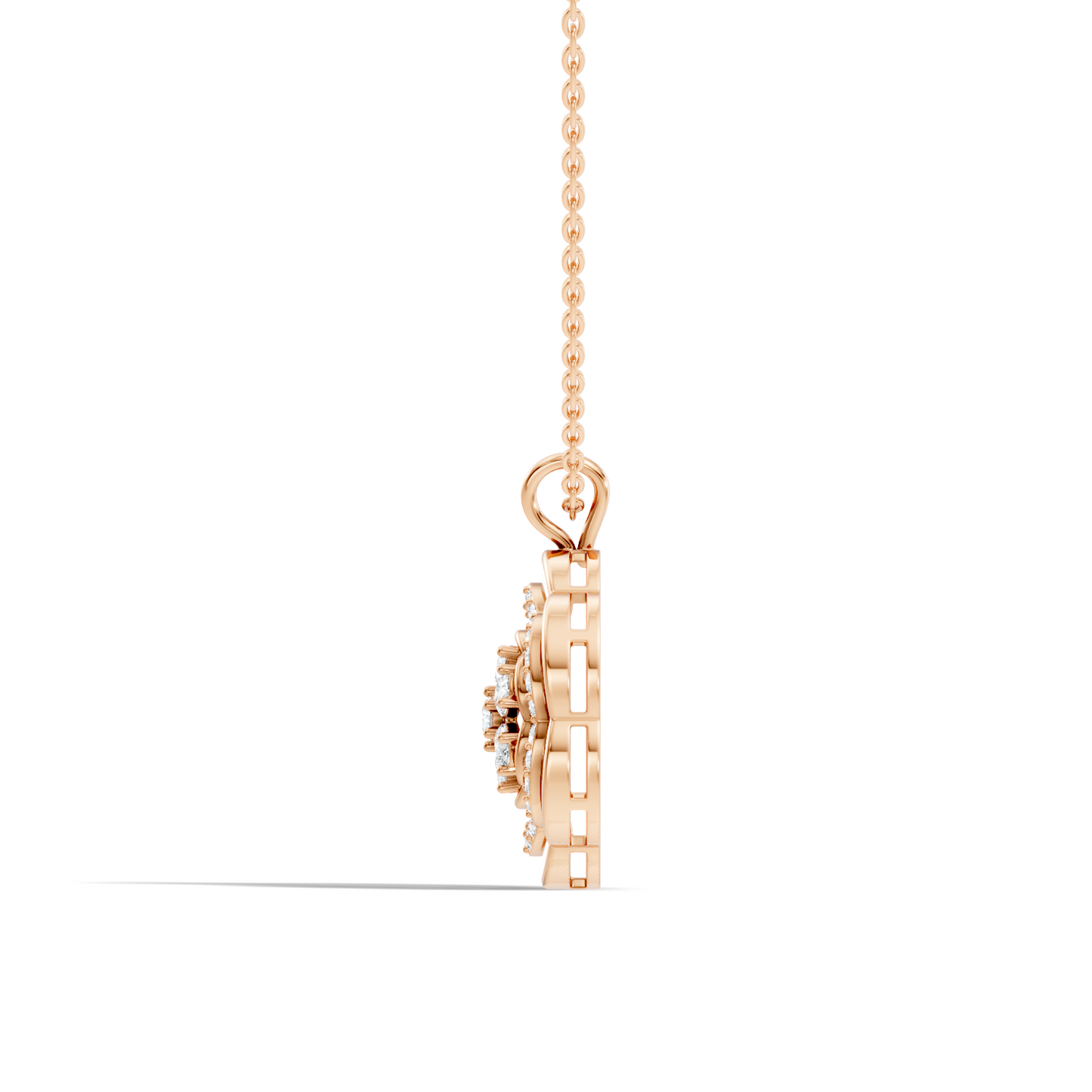 Vintage Round Cut Diamond Pendant Natural & Lab-Grown Diamonds in 18K Gold - HIGHCARAT DIAMONDS
