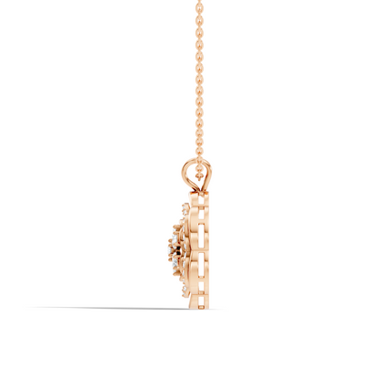 Vintage Round Cut Diamond Pendant Natural & Lab-Grown Diamonds in 18K Gold - HIGHCARAT DIAMONDS